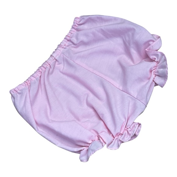 Baby Girl Easter Dress & Bloomers Open Back Pink White Polka Dot 6-9 Months VTG - Picture 5 of 11